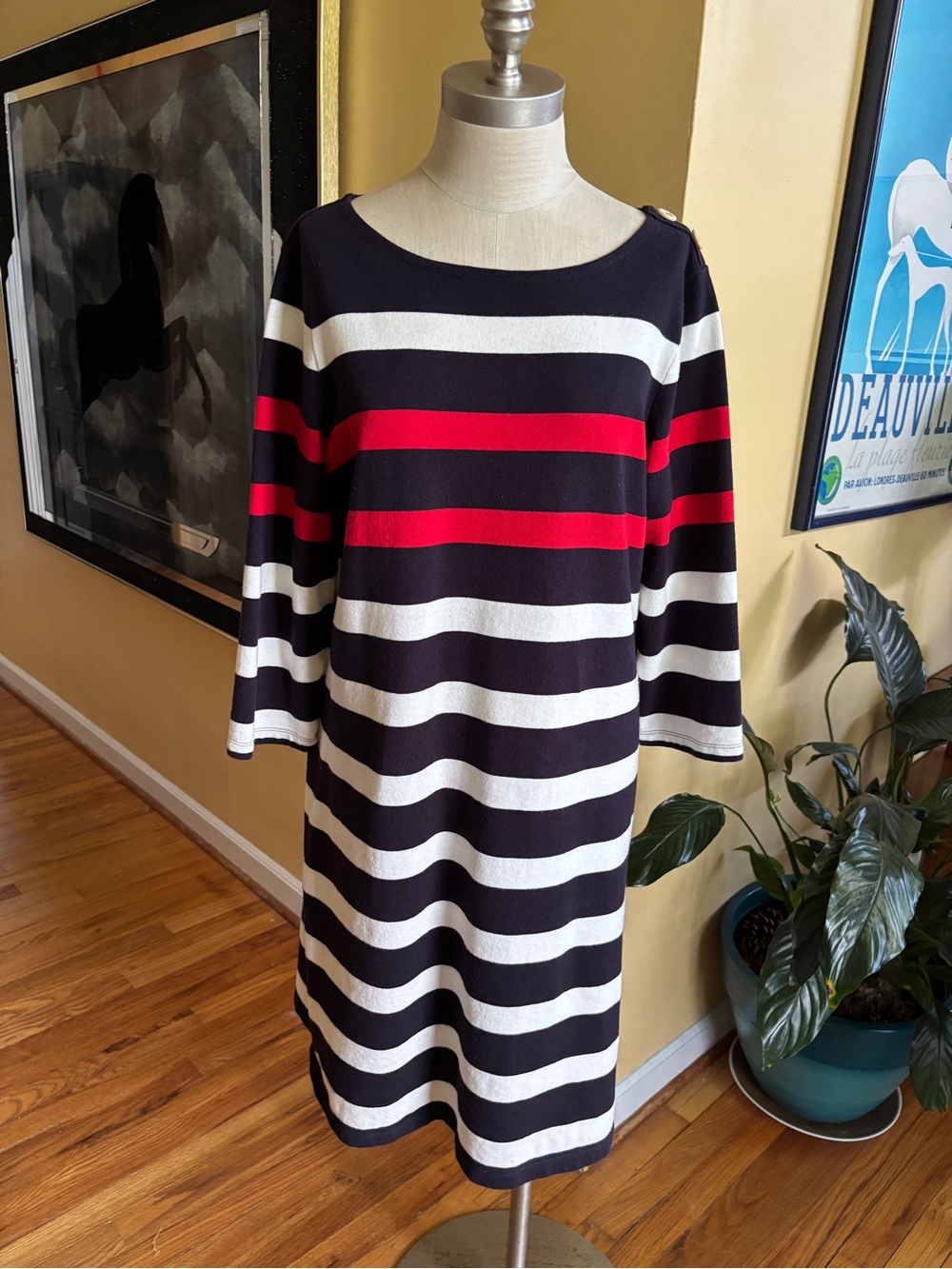 lands’ end nautical stripes dress
